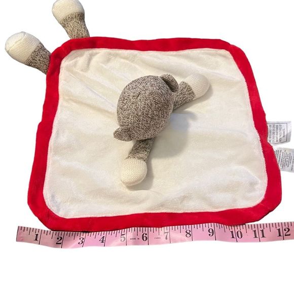Baby Starters Sock Monkey Lovey Blanket Cream Dark Brown Arms Legs Approx‎ 12” - Picture 4 of 6